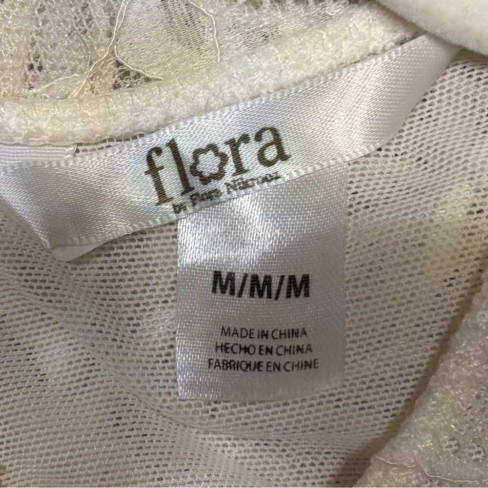 Flora by Flora Nikrooz Stretch Lace Mesh Bodysuit in Ivory, Size M, Never Worn! - Picture 4 of 5